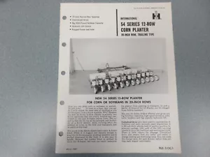 International 54 Series 12-Row Corn Planters 2 Page Sales Sheet - Picture 1 of 2