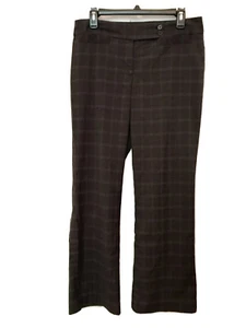 Focus 2000 Petite Womens 10P Dress Pants Charcoal Gray Window Pane Plaid Y2K - Picture 1 of 6