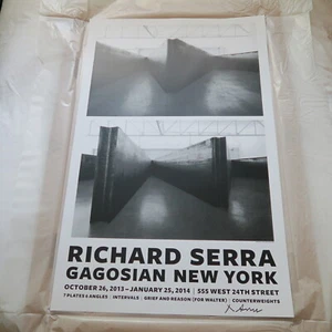 PÓSTER RICHARD SERRA GAGOSIAN NUEVA YORK AÑO EXPOSICIÓN FIRMADO CONTRAPESO GRANDE - Imagen 1 de 11