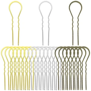 30 Stück Metall U Form Welle Gebogene Haarnadeln, Damen Haardutt Haarnadel Langhaar... - Bild 1 von 6