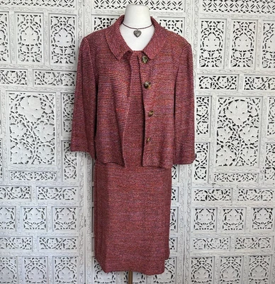 Vintage Talbots Tweed Silk Blend Sheath Dress & Blazer Set Sz XL - Image 1 of 4