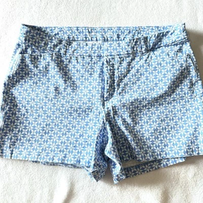 Old Navy High Rise Pixie Shorts Women 18 Secret Smooth Pockets Blue White NEW - Image 1 of 4