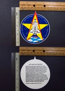 NASA LAGEOS II Sticker STS-52 Geodynamic Satellite Space Shuttle Vtg Orig - Picture 1 of 3