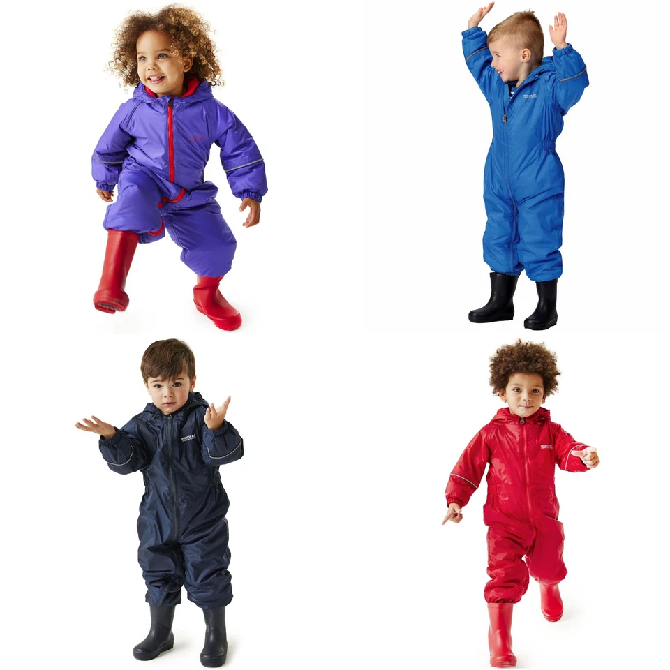 Regatta Kids Childrens Splosh III Outdoor Thermal Waterproof Rain Puddle Suit - Image 1 of 1