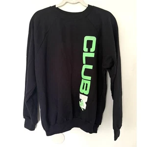 Vintage MTV Club 80s Black Raglan Sweatshirt Neon Logo Crewneck Pullover Gr. OS - Bild 1 von 8
