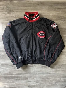 Vintage Cropped Majestic Cincinnati Reds Bomber Adult Size Large - Picture 1 of 8