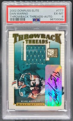 🔥 2003 Donruss Elite Dan Marino TB THREADS GAME JERSEY AUTO 1/75 PSA 6 RARE! 🔥 - Image 1 of 3