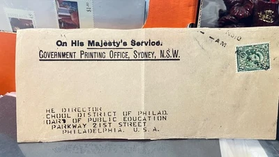 Australia perfin on front only of OHMS cutout cover from Government Print Office - Image 1 of 4