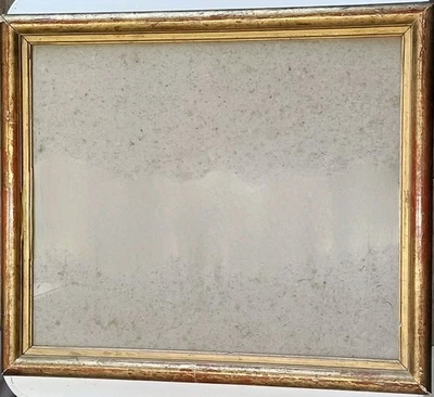 CADRE ANCIEN XIX ÈME EN BOIS DORÉ / VUE 28X34CM /  - Photo 1/4