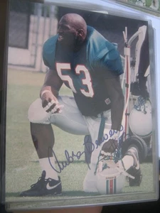 Miami Dolphin Aubrey Beavers #53 1994-95 8 x 10 Photo Signed IE Sports Ticket - Picture 1 of 7