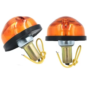 Pair Amber Turn Signal Indicator Lights for Land Rover Series 2 2A 3 with Bulbs - Picture 1 of 9
