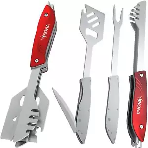 Gadget per griglia Kona - set multiutensile tailgater - spatola, forchetta e pinze rimovibili - Foto 1 di 6