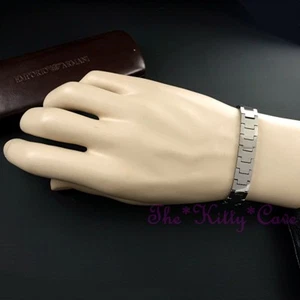 Forte Magnetico Tungsteno Artrite & Muscoloso Dolore Sollievo, Argento Bracciale - Imagen 1 de 9