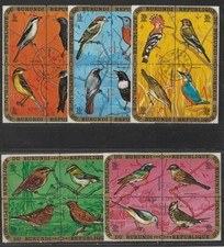 Burundi Nr.645-656 u. 690-697 gest., Vögel, 1970/1971