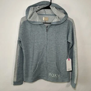 ROXY Girl Full Zip Hoodie Sweatshirt Youth Girls Size 14 XL Blue Back Graphic - Picture 1 of 10