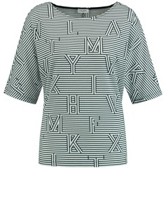 GERRY WEBER Damen 1/2 Arm Shirt mit Mustermix Shirt U-Bootausschnitt