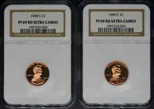 1998-S 1999-S Lincoln Cent - NGC PF69 RD Ultra Cameo - 2 Coin Lot - ✪COINGIANTS✪ - Picture 1 of 2