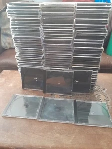 120 étuis CD avec support disque noir stock britannique. - Photo 1/9