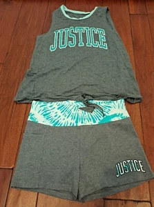 Justice Active Outfit Tank Size 12 EUC, Shorts Size 14/16 NWOT - Picture 1 of 4