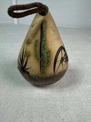 Cactus/Flower Hanging Bird Feeder Pot Southwestern Pottery Clay - Image 1 of 4