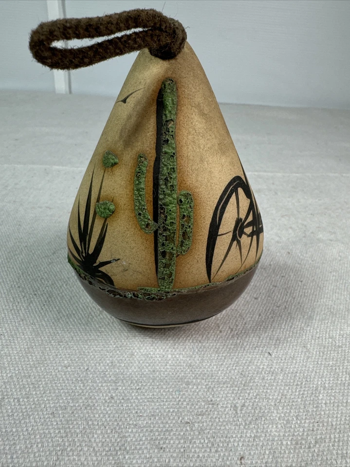 Cactus/Flower Hanging Bird Feeder Pot Southwestern Pottery Clay - Image 1 of 4