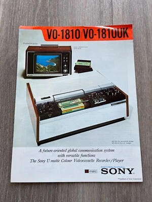 vintage sony color broschüre - u matic videocassette recorder / player - Bild 1 von 3