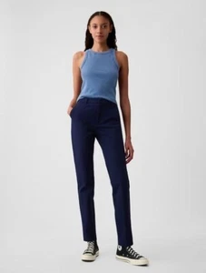 GAP Mid Rise Soft Cotton Stretch Slim Straight Hose Navy Blau Größe 0 PETITE - Bild 1 von 6