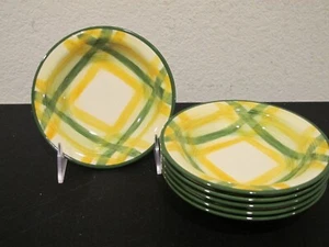 (6) Metlox Poppytrail Vernonware Gingham Green Fruit / Dessert (Sauce) Bowls - Picture 1 of 4