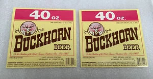 Etiquetas de cerveza Buckhorn 40 oz Pabst Brewing Co Milwaukee WI - Imagen 1 de 2