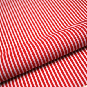 Red Stripe Polycotton Fabric Striped Lines Material Craft 3mm Per METRE - Picture 1 of 12