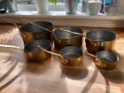 Set Of 6 Antique Copper Pans - Pretty, Vintage, Rustic Milk Saucepans