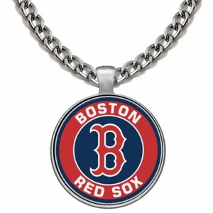 Large Boston Red Sox 24" Stainless Steel Chain Pendant Necklace D5 - Picture 1 of 5