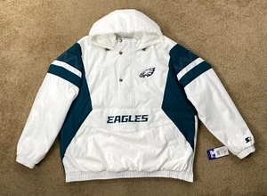 Eagles Jacke Philadelphia Starter Kapuze Half Zip Pullover weiß LG 2X - Bild 1 von 9
