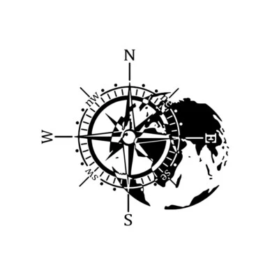 Car Sticker Compass Totem Door Decal Vinyl Sticker Accessory For Truck Camper Rv - Image 1 of 4