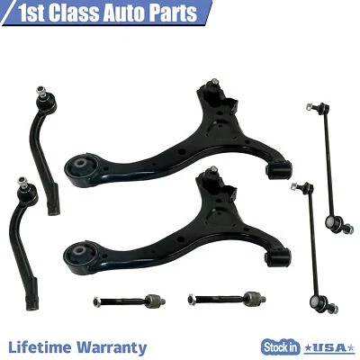 8PC Front Control Arms Tie Rods Kit Fits 2007-2013 Hyundai Santa Fe Sorento - Image 1 of 4
