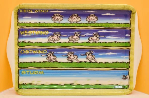 Hösti Tablett Wissensdurst Maritim Schafe - 21 x 14,5 cm - Bild 1 von 1