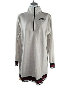 Nike French Terry Kleid halber Reißverschluss hellgrau Größe Small AJ2891-052 75 $ - Bild 1 von 9