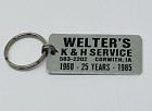 1985 Welter's K&H Service Corwith Iowa Werbe Schlüsselanhänger Anhänger 25 Jahre