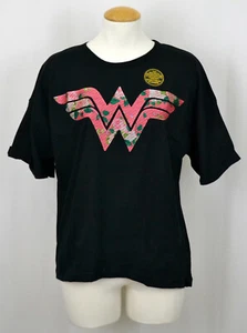 Wonder Woman T-Shirt DC Comics Superheld genäht Damen Grafik Tee schwarz neu mit Etikett - Bild 1 von 1