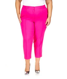 MICHAEL KORS Women Pink Slim Ankle High Waist Pants Plus 22W NEW $125 WR330F7G06 - Picture 1 of 3
