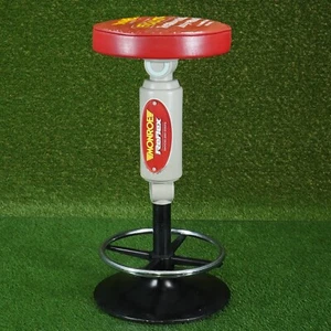 VINTAGE MONROE SHOCKS & STRUTS STORE DISPLAY PROMOTIONAL BAR STOOL, RED, GRAY - Picture 1 of 8
