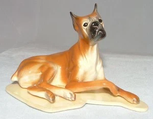 Figura de animal de cerámica Hagen-Renaker pedigrí boxer perro mentiroso 1563 - Imagen 1 de 1