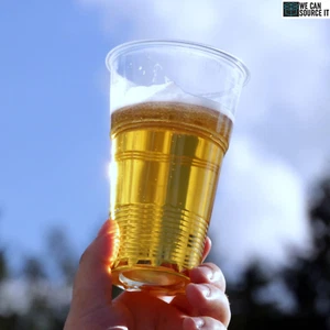 20oz, 10oz Plastic Pint Glasses Half Full Pint Cups Plastic Reusable Glasses - Picture 1 of 9