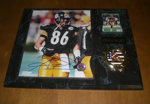 STEELERS HINE WARD SIGNED AUTOGRAPHED PHOTO PLAQUE W/COA Cover