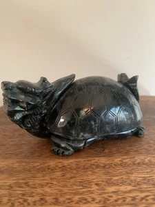 Dushan Jade Dragon Turtle, Longevity Chinese Carved 2.5”x5” Sculpture - Picture 1 of 10