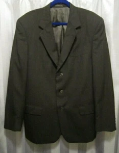 SZ 44L 38W X 32.5L VERSINI 3 BTN GRAY STRIPED WOOL SUIT, PLEAT & CUFF PANT, EUC - Picture 1 of 12
