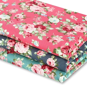 3 PCS -3 Yards 62" Wide Vintage Floral Cotton Fabric Rose Pattern Flowers Print - Picture 1 of 7