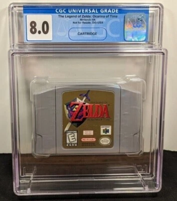 🔥"Not for Resale "🔥Legend of Zelda Ocarina of Time - CGC 8.0 N64 Nintendo 1998 - Image 1 of 4