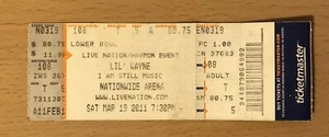 2011 LIL' WAYNE I AM STILL MUSIC TOUR COLUMBUS CONCERT TICKET STUB NICKI MINAJ - Picture 1 of 2