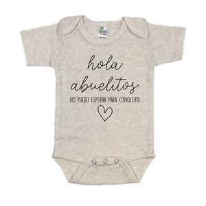 Hola Abuelitos Spanish Pregnancy Announcement Infant Bodysuit for Grandparent... - Picture 1 of 3